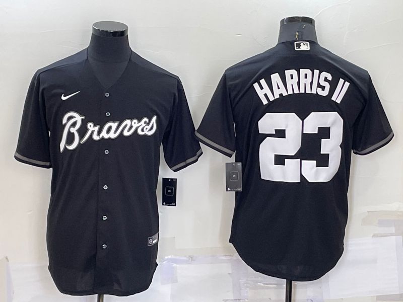 Men Atlanta Braves 23 Harris ii Black Game Nike 2022 MLB Jersey